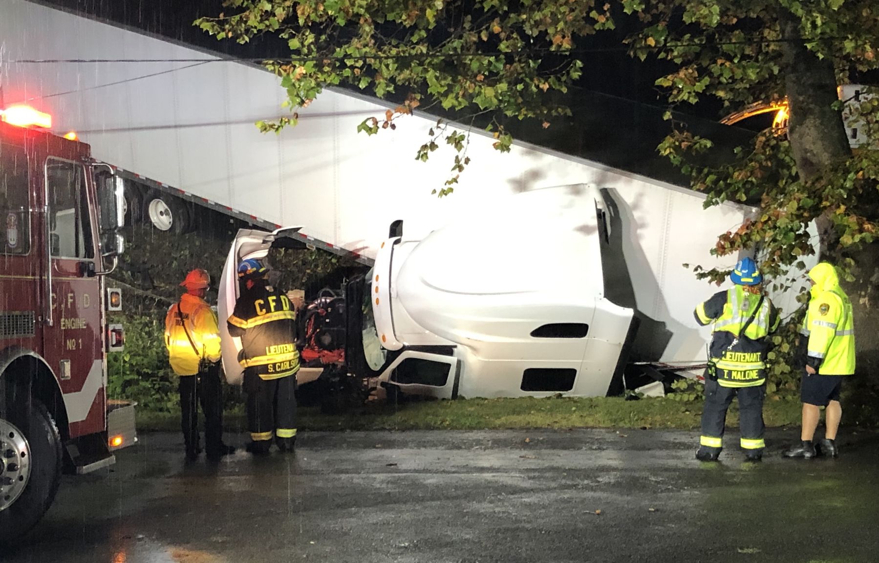 Tractor-trailer accident 10-7-19
